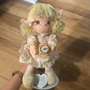 1986 HTF Precious Moments Doll with Birthday Cake Rare Applause vintage 12”